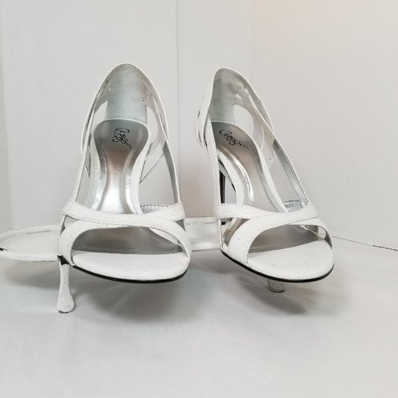 CARLOS SANTANA Speckled White Crackled Heels, Size 8.5M - Picture 8 of 11